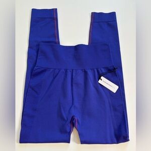 We Wore What Seamless Leggings Ribbed Sapphire Purple Size Small New with Tags